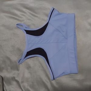 Purple high neck sports bra